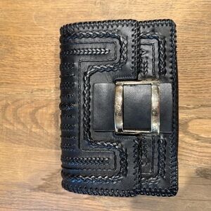 Roger Vivier Black and Red Leather Bag with Gold Chain